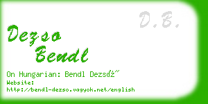 dezso bendl business card